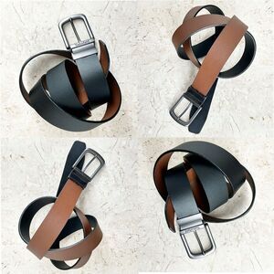 NEW Timberland Mens Leather Belt Size 48 Brown Black Reversible NEW